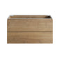 Alice36-106, Wall mount cabinet WITHOUT basin, Natural oak color, with two drawers, Pre-assembled