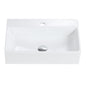 BB15-20Y-301 20"x14" Integrated White Ceramic Bathroom Sink With 1 Faucet Hole, WITHOUT Overflow