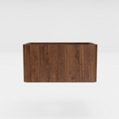 Etna 30" Striped Walnut Bathroom Vanity, Wall Mounted Floating Bathroom Vanity for Modern Bathroom, KD