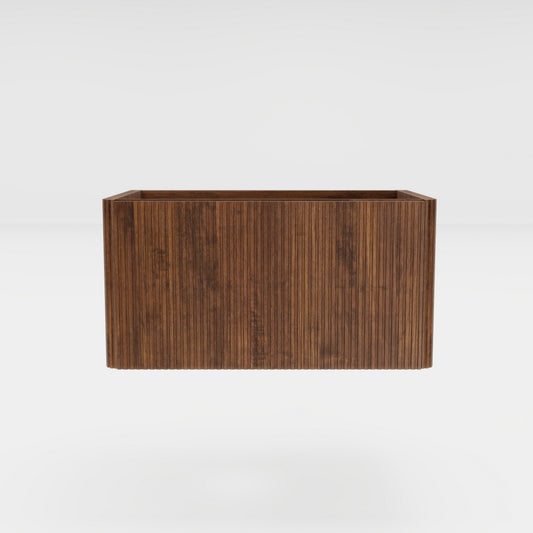 Etna 30" Striped Walnut Bathroom Vanity, Wall Mounted Floating Bathroom Vanity for Modern Bathroom, KD