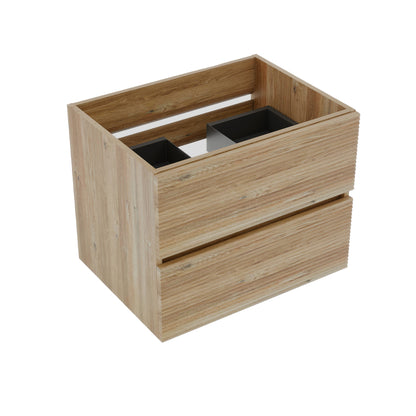 Oak Bathroom Vanity with Double Drawers - Wall Mounted Floating Unit