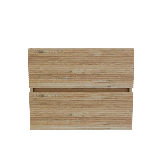 Grace 24 Rough Oak+Rough Oak Bathroom Vanity with Double Drawers, Wall Mounted Floating Bathroom Vanity for Modern Bathroom, KD