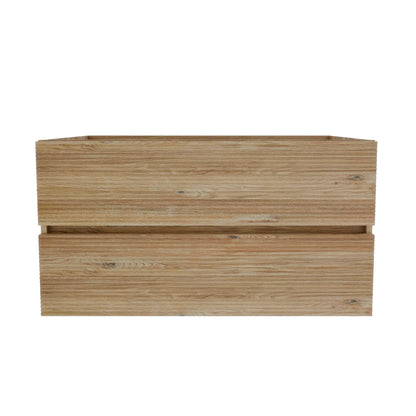 Grace 36" Rough Oak+Rough Oak Bathroom Vanity with double Soft Drawers, Wall Mounted Floating Bathroom Vanity for Modern Bathroom, KD