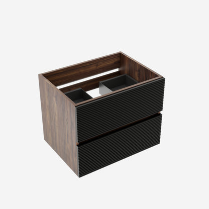 Wall Mounted Bathroom Vanity Oak Double Drawers - Modern Storage Unit
