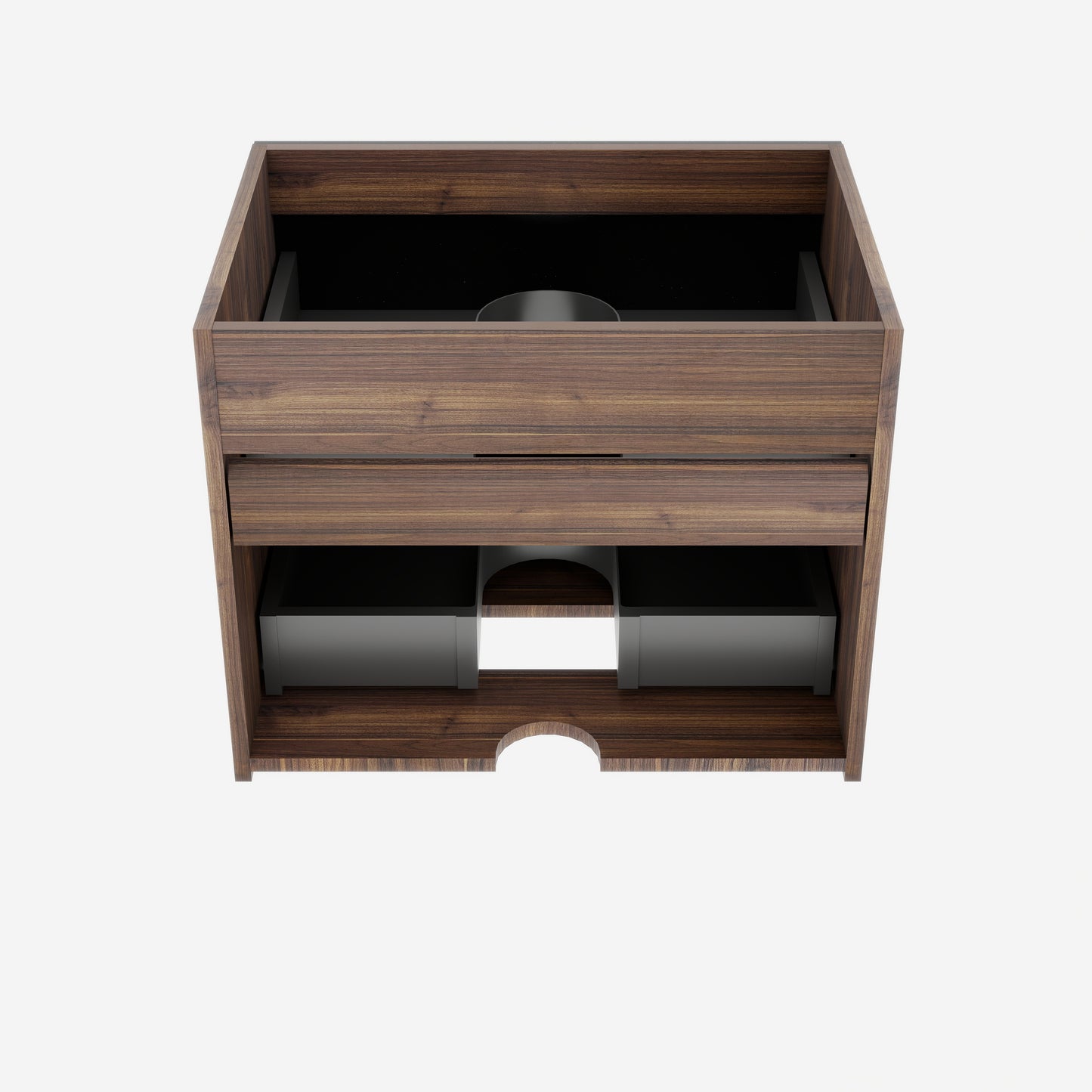 Wall Mounted Bathroom Vanity Oak Double Drawers - Modern Storage Unit