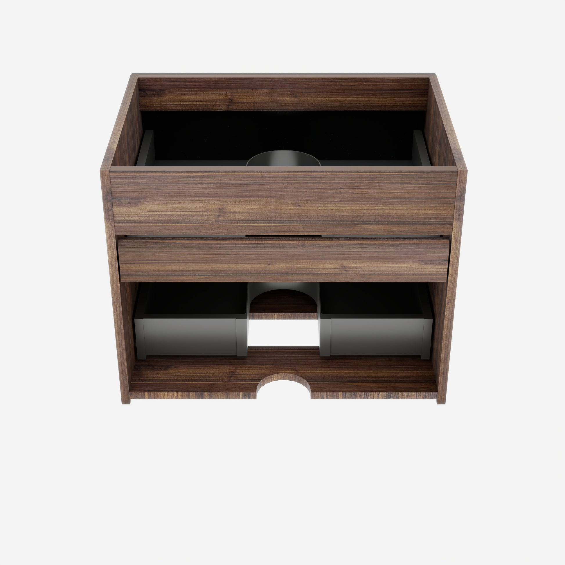Wall Mounted Bathroom Vanity Oak Double Drawers - Modern Storage Unit