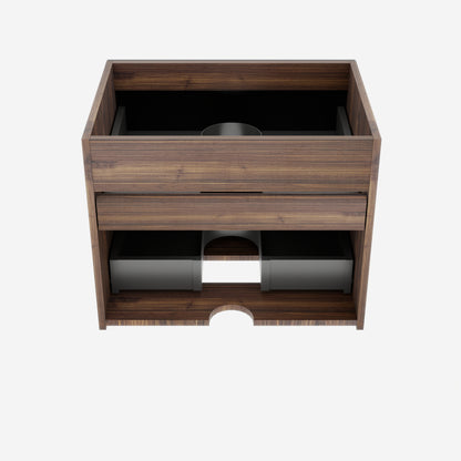 Wall Mounted Bathroom Vanity Oak Double Drawers - Modern Storage Unit