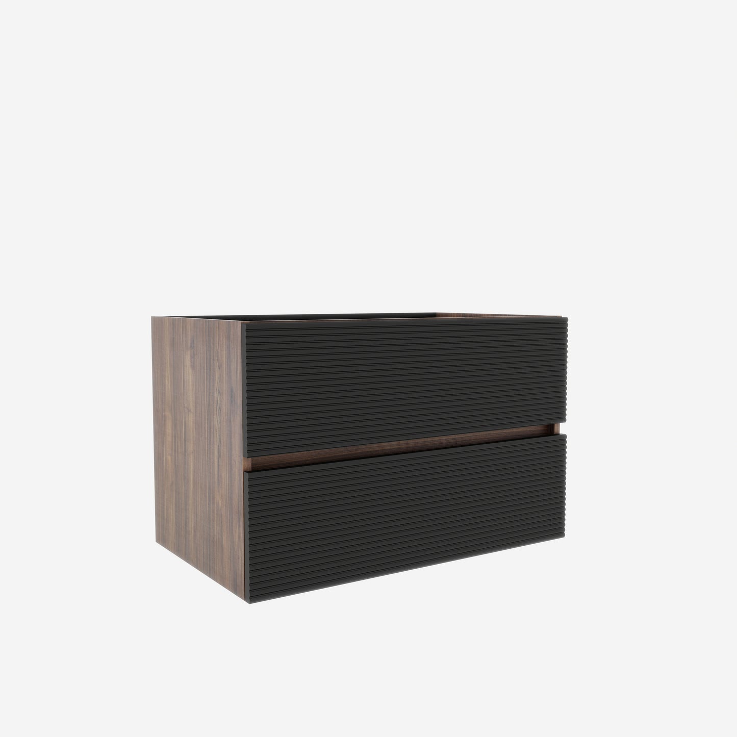 Wall Mounted Oak Bathroom Vanity with Double Drawers