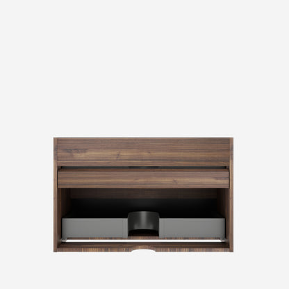 Wall Mounted Oak Bathroom Vanity with Double Drawers