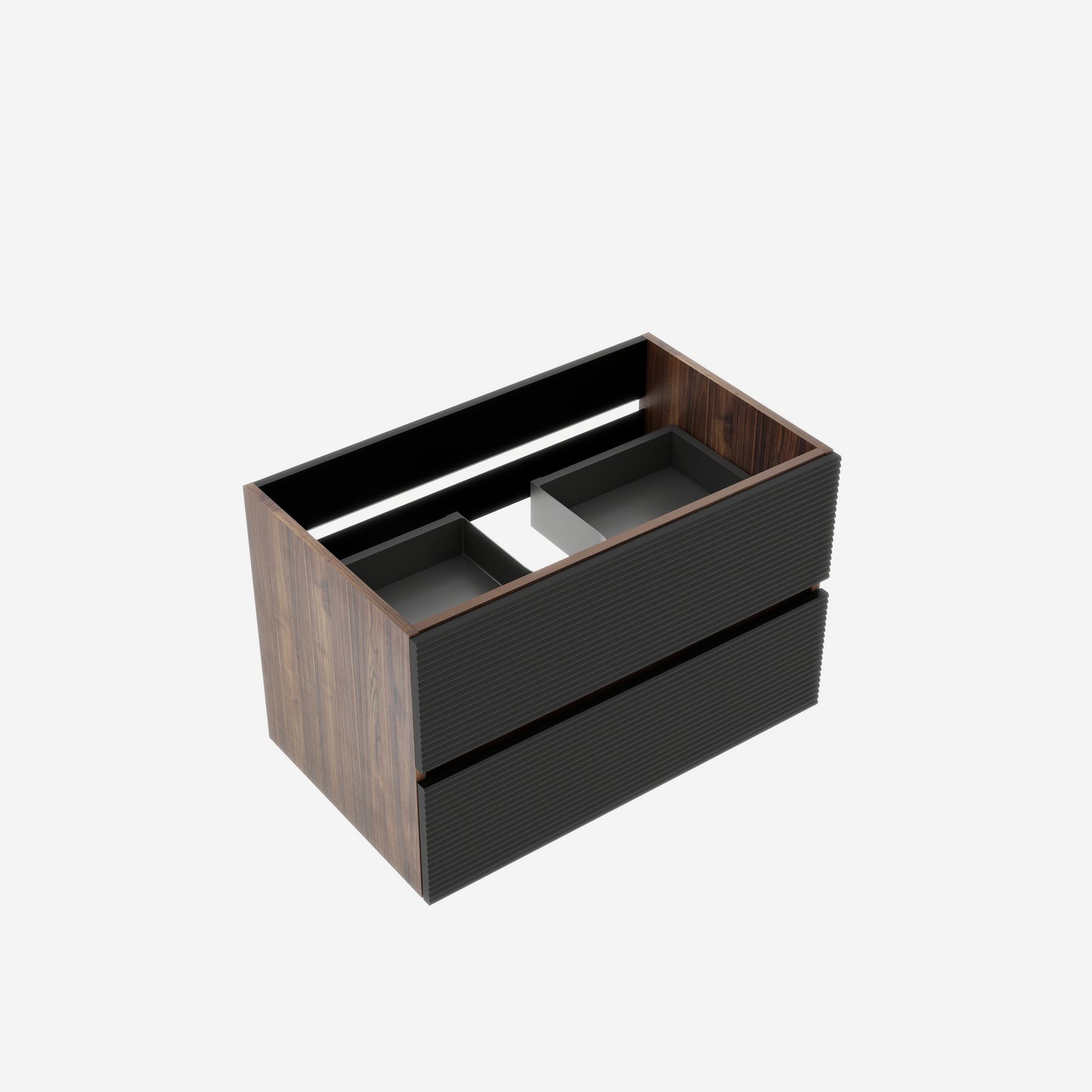 Wall Mounted Oak Bathroom Vanity with Double Drawers