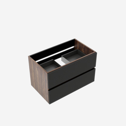 Wall Mounted Oak Bathroom Vanity with Double Drawers