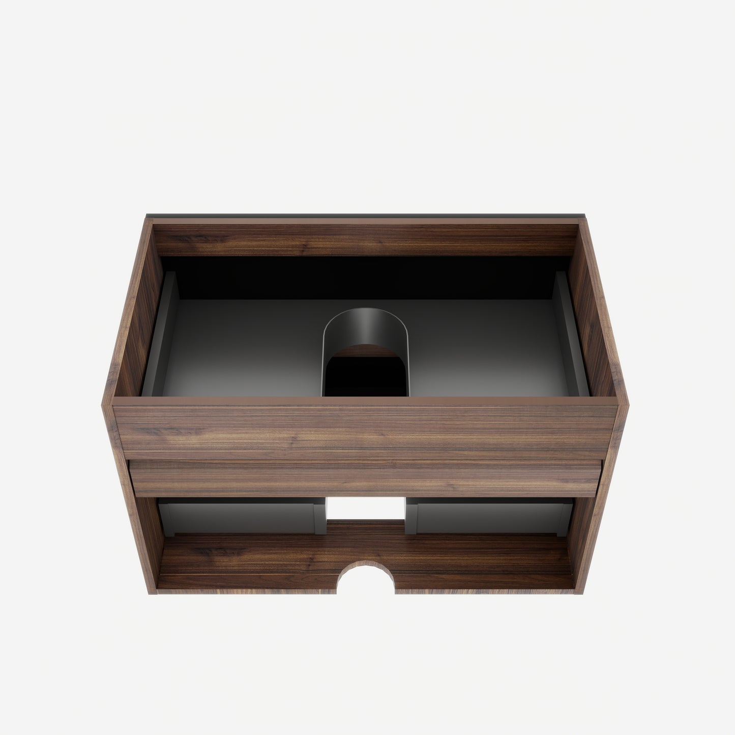 Wall Mounted Oak Bathroom Vanity with Double Drawers