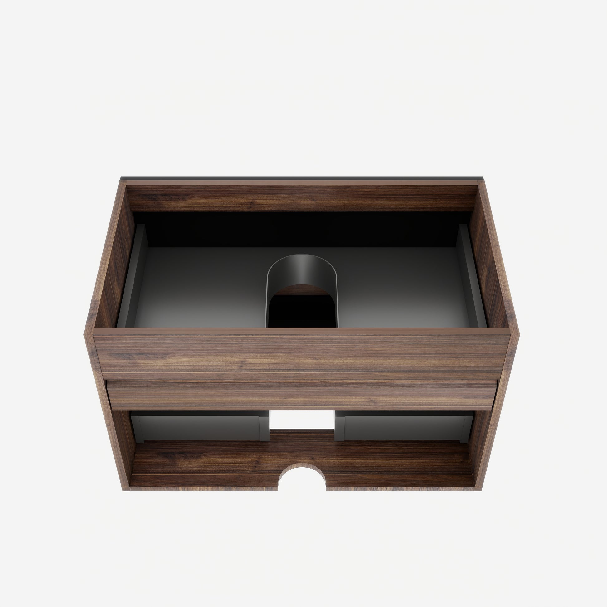 Wall Mounted Oak Bathroom Vanity with Double Drawers