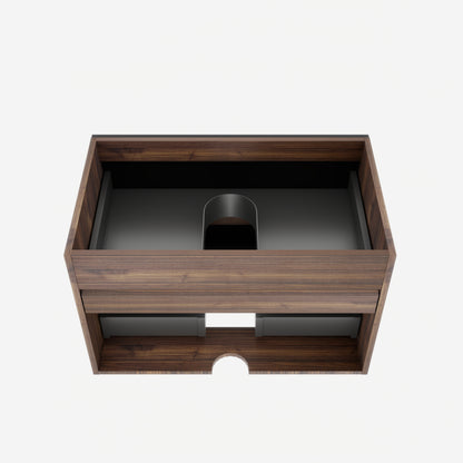 Wall Mounted Oak Bathroom Vanity with Double Drawers