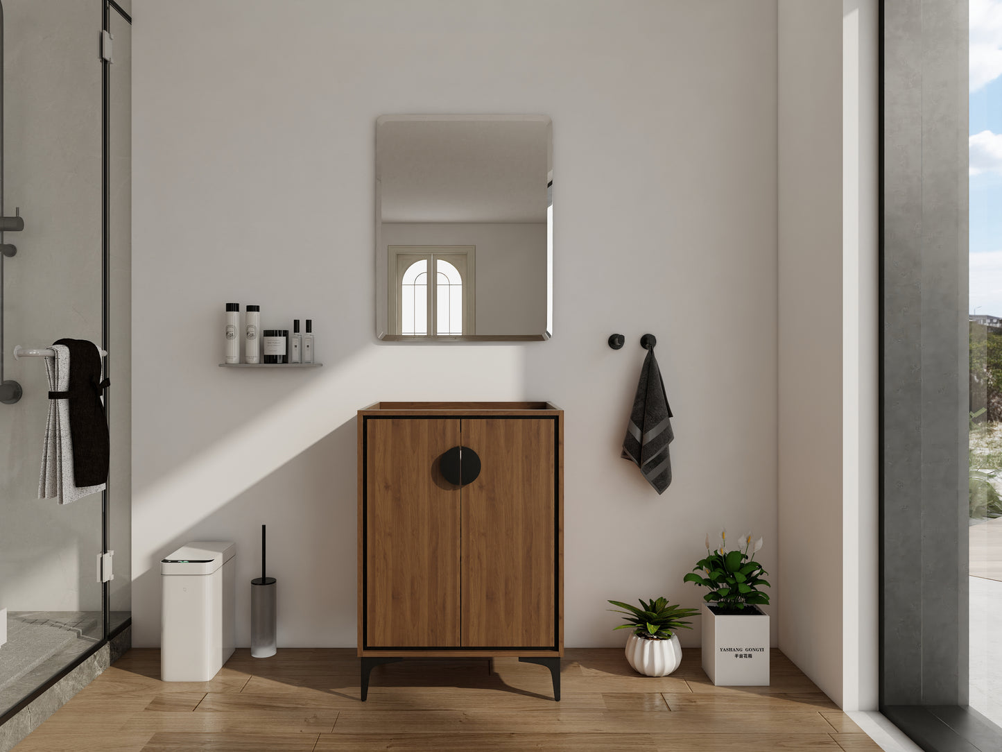 Brown Bathroom Vanity with Storage - 23.43" x 17.91"