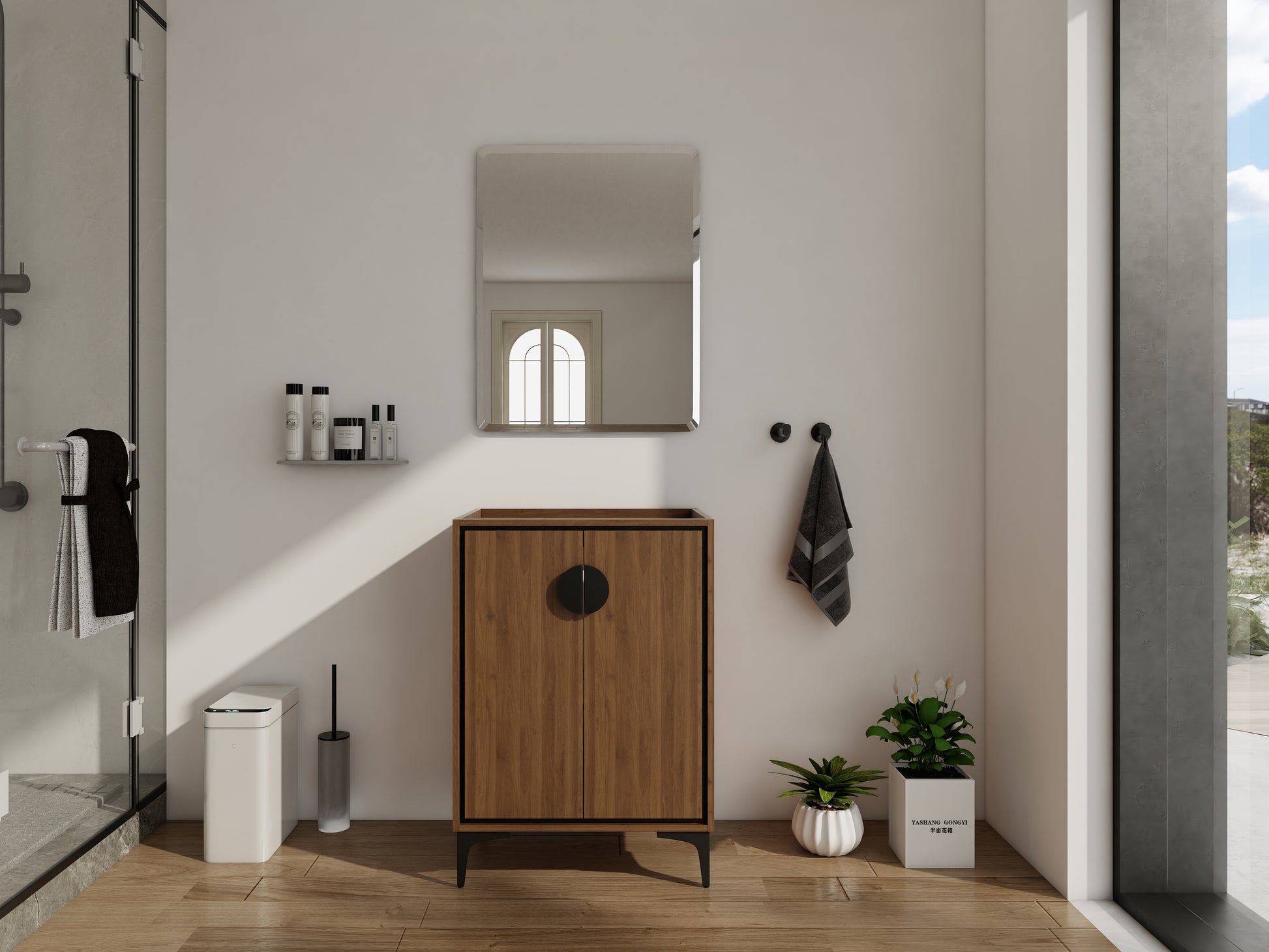 Brown Bathroom Vanity with Storage - 23.43" x 17.91"