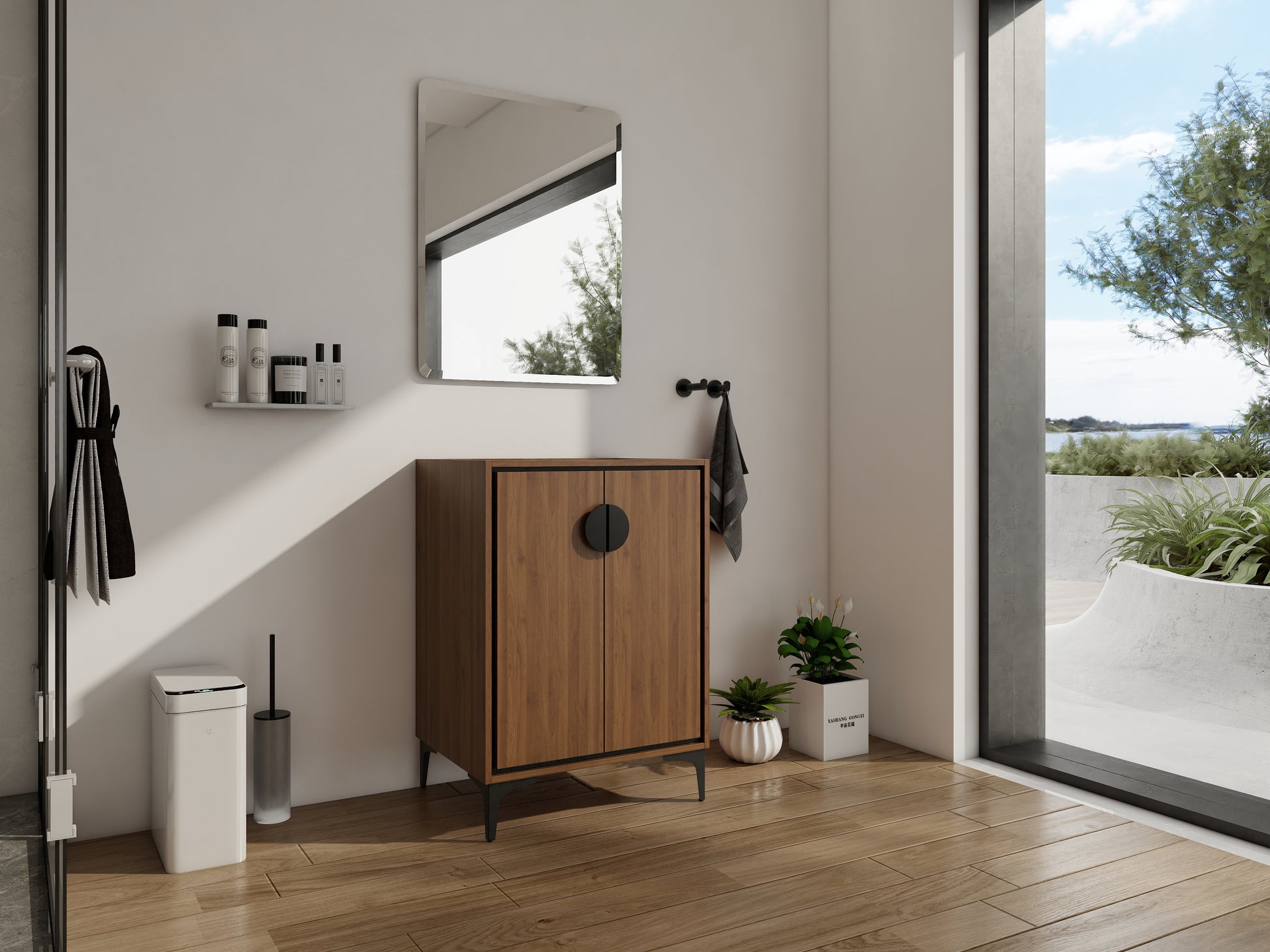 Brown Bathroom Vanity with Storage - 23.43" x 17.91"