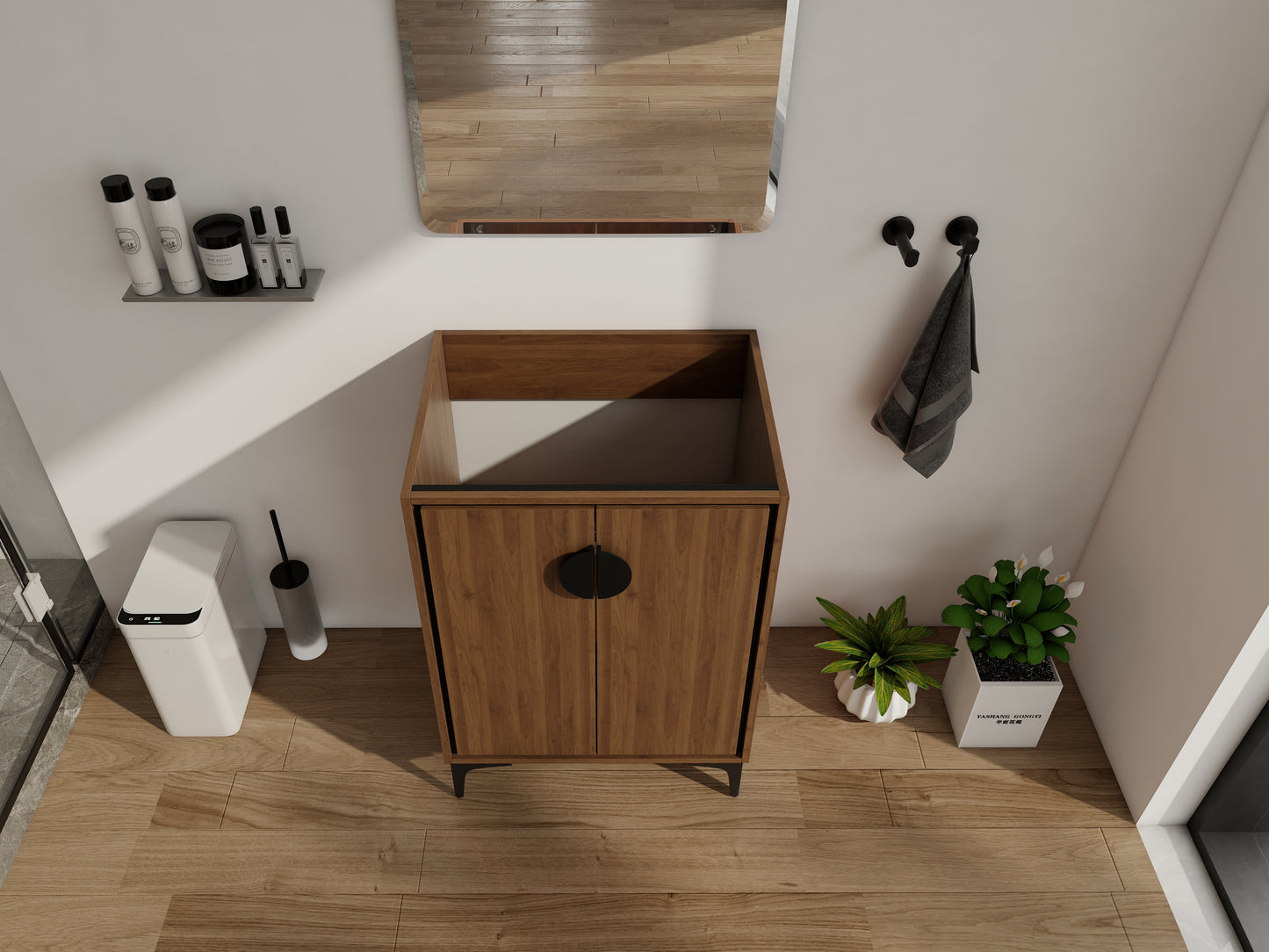 Brown Bathroom Vanity with Storage - 23.43" x 17.91"