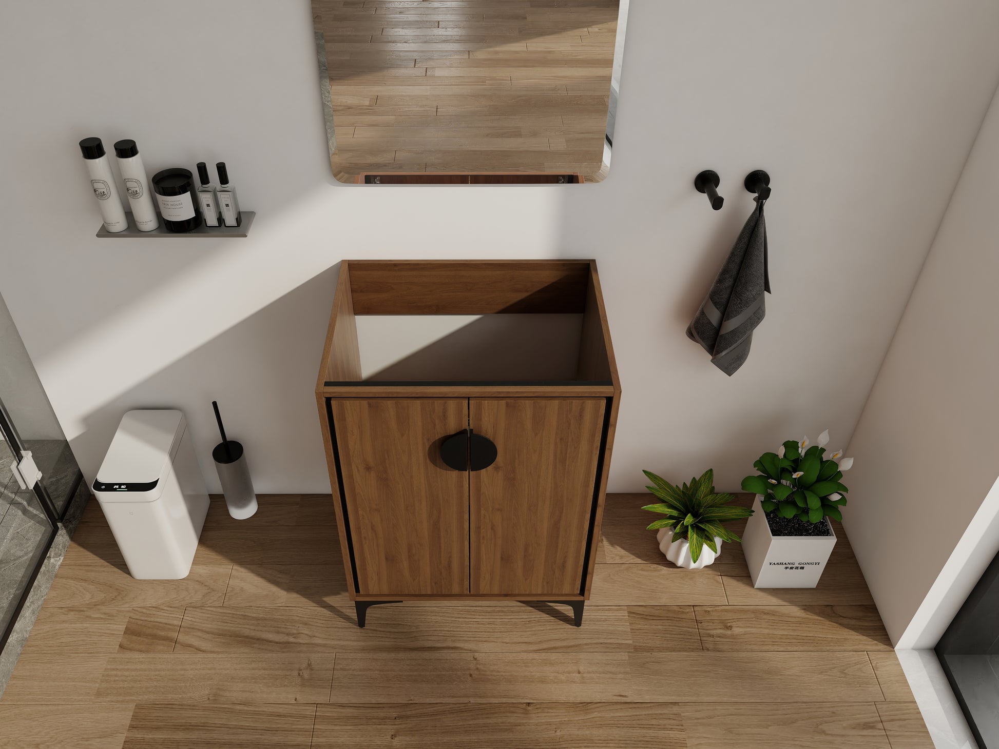Brown Bathroom Vanity with Storage - 23.43" x 17.91"