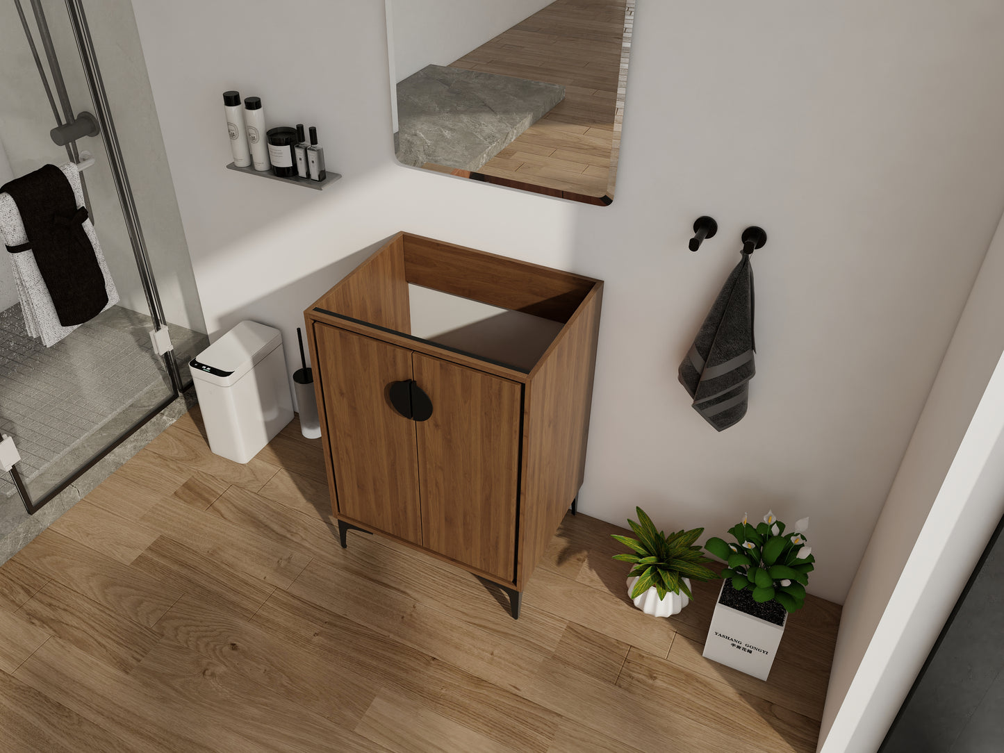 Brown Bathroom Vanity with Storage - 23.43" x 17.91"