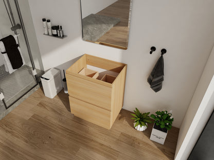 24 Inch Oak Bathroom Vanity - Freestanding Sink Cabinet
