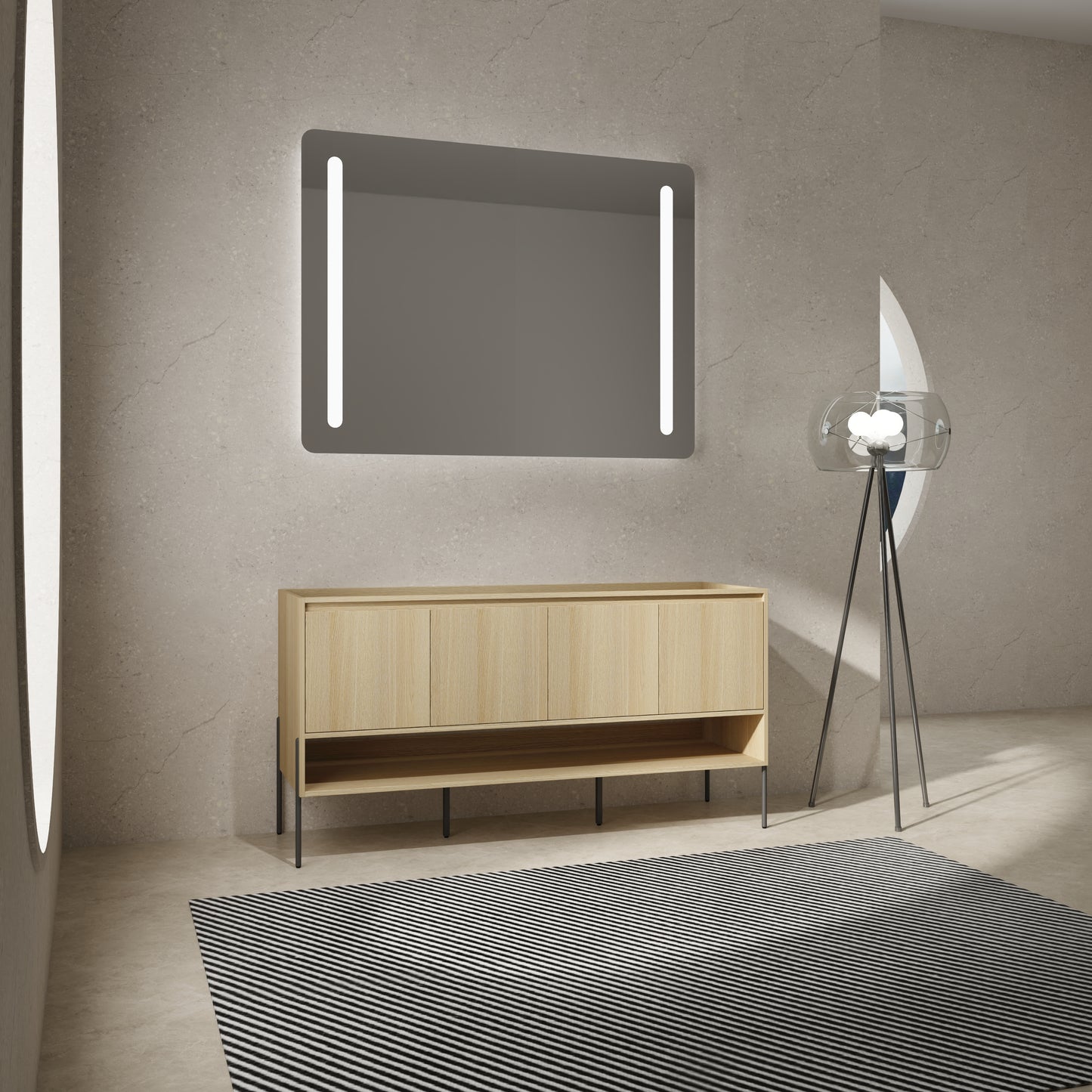 60"(58 11/16'') Freestanding Bathroom Vanity & 4 Soft-Close Cabinet Doors (KD-Packing)-Excluding Sink