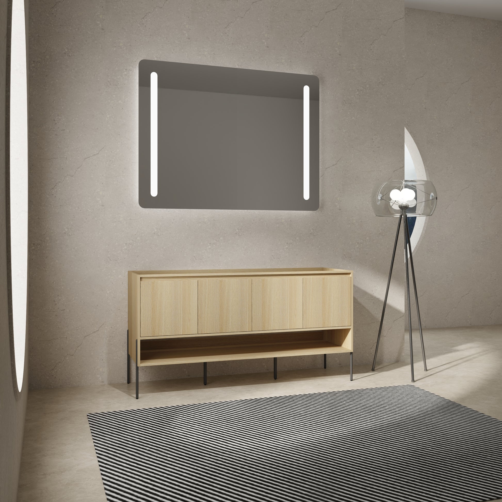 60"(58 11/16'') Freestanding Bathroom Vanity & 4 Soft-Close Cabinet Doors (KD-Packing)-Excluding Sink