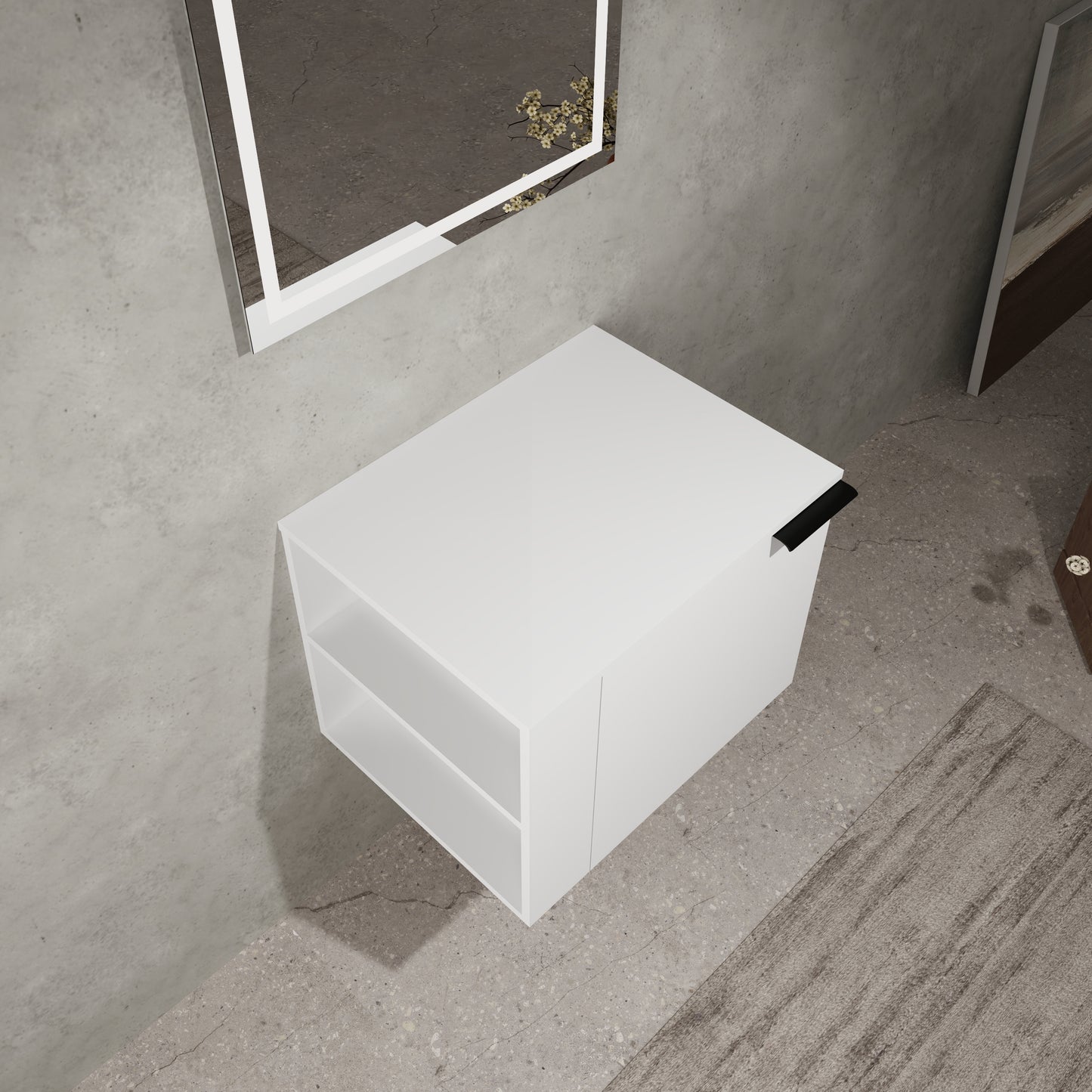 American White Oak Bathroom Vanity - Storage Cabinet