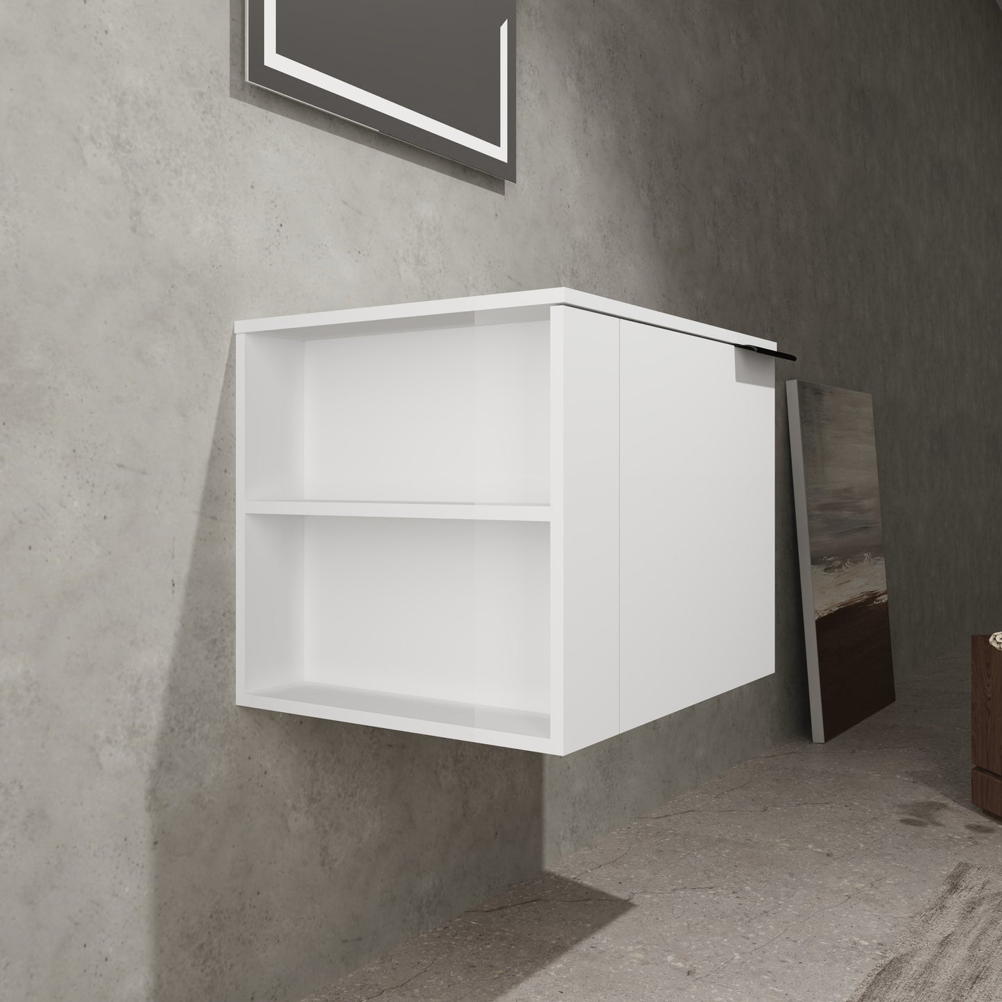 American White Oak Bathroom Vanity - Storage Cabinet