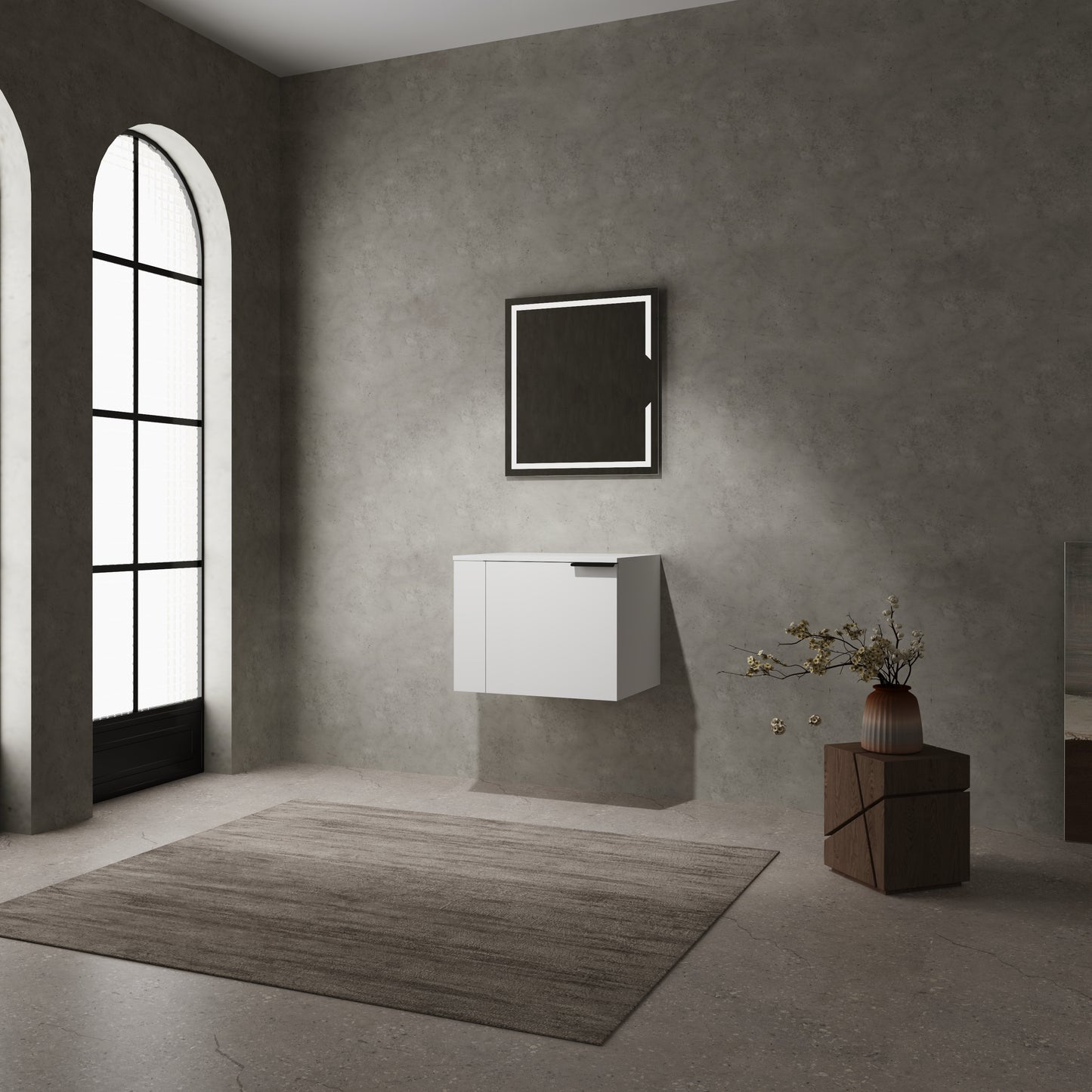 American White Oak Bathroom Vanity - Storage Cabinet