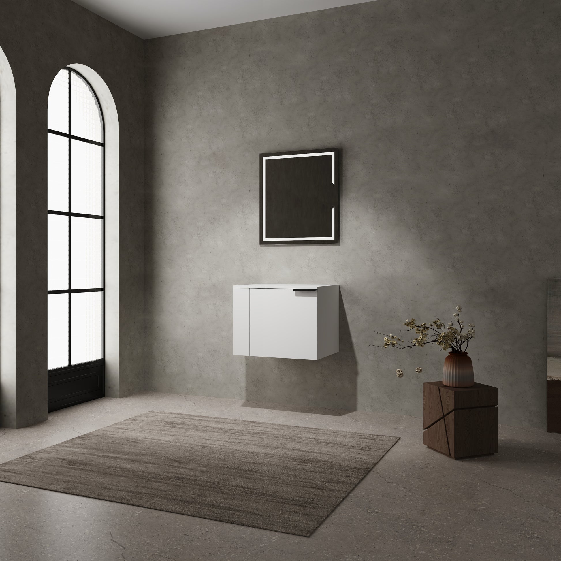 American White Oak Bathroom Vanity - Storage Cabinet