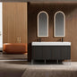 60" Freestanding Bathroom Vanity with Resin Double Sink, Storage Cabinet with Soft Closed Doors (KD-Package)