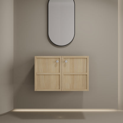 24 & 48 Inch Oak Bathroom Vanities - Plywood Storage