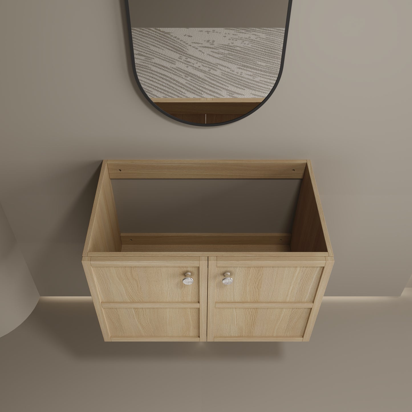 24 & 48 Inch Oak Bathroom Vanities - Plywood Storage