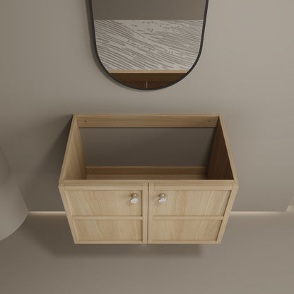 24 & 48 Inch Oak Bathroom Vanities - Plywood Storage