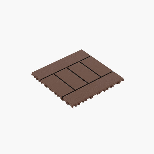 H Style 12" Patio Deck Tiles, DIY Module Interlocking Decking Tiles Floor Tile,Easy and Quick Installation Court Tiles for Porch Poolside Balcony Backyard 44pcs Red Brown