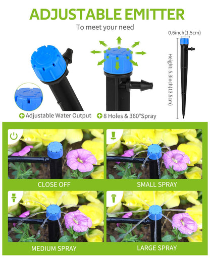 100ft Drip Irrigation Kit - Brass Watering System
