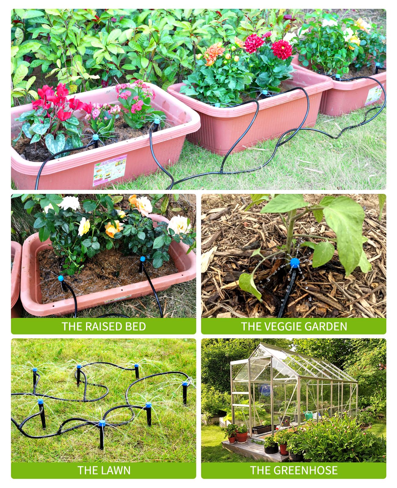 100ft Drip Irrigation Kit - Brass Watering System