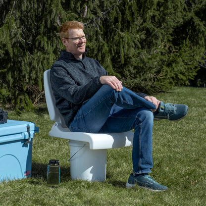 White Plastic Flip Seat - Outdoor Camping Chair