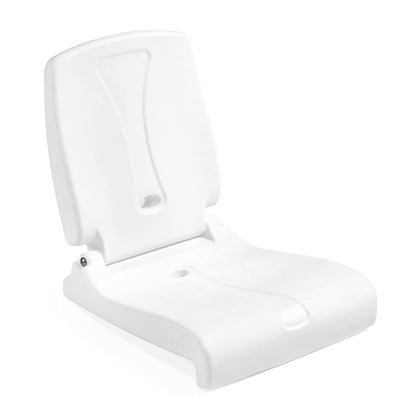 Foldable Adult Flip Seat, Portable Outdoor Chair for Poolside, Tailgating, Camping, Sporting Events, Picnic and Beach Chair, Provides Back Support When Sitting on Ground, White