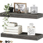 Bathroom Shelves Floating Shelves for Wall Shelf Over Toilet Small Wall Mounted Farmhouse Decor 16 inch Set of 2, Grey