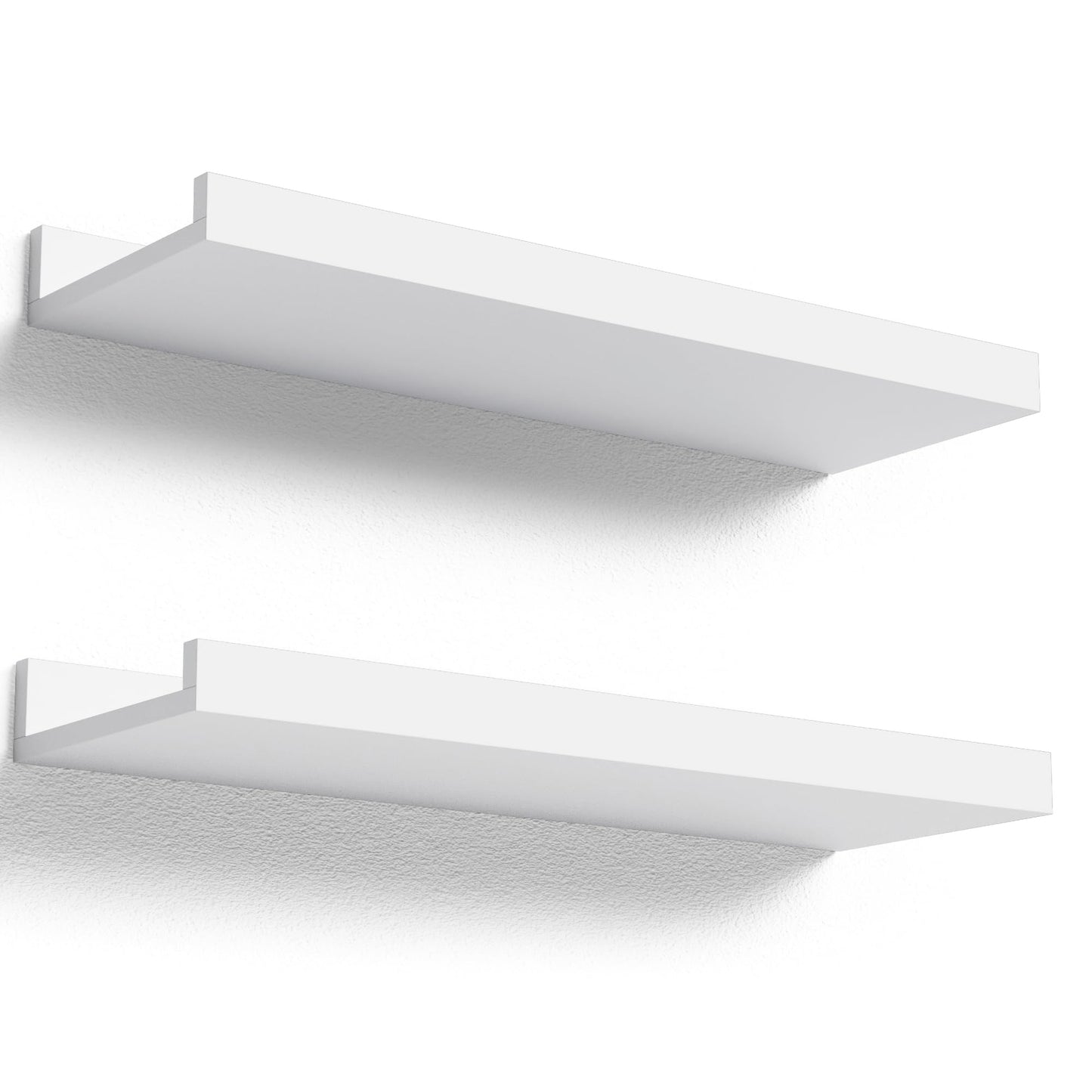 Floating Shelves Wall Mounted Set of 2, Modern White Shelves for Room