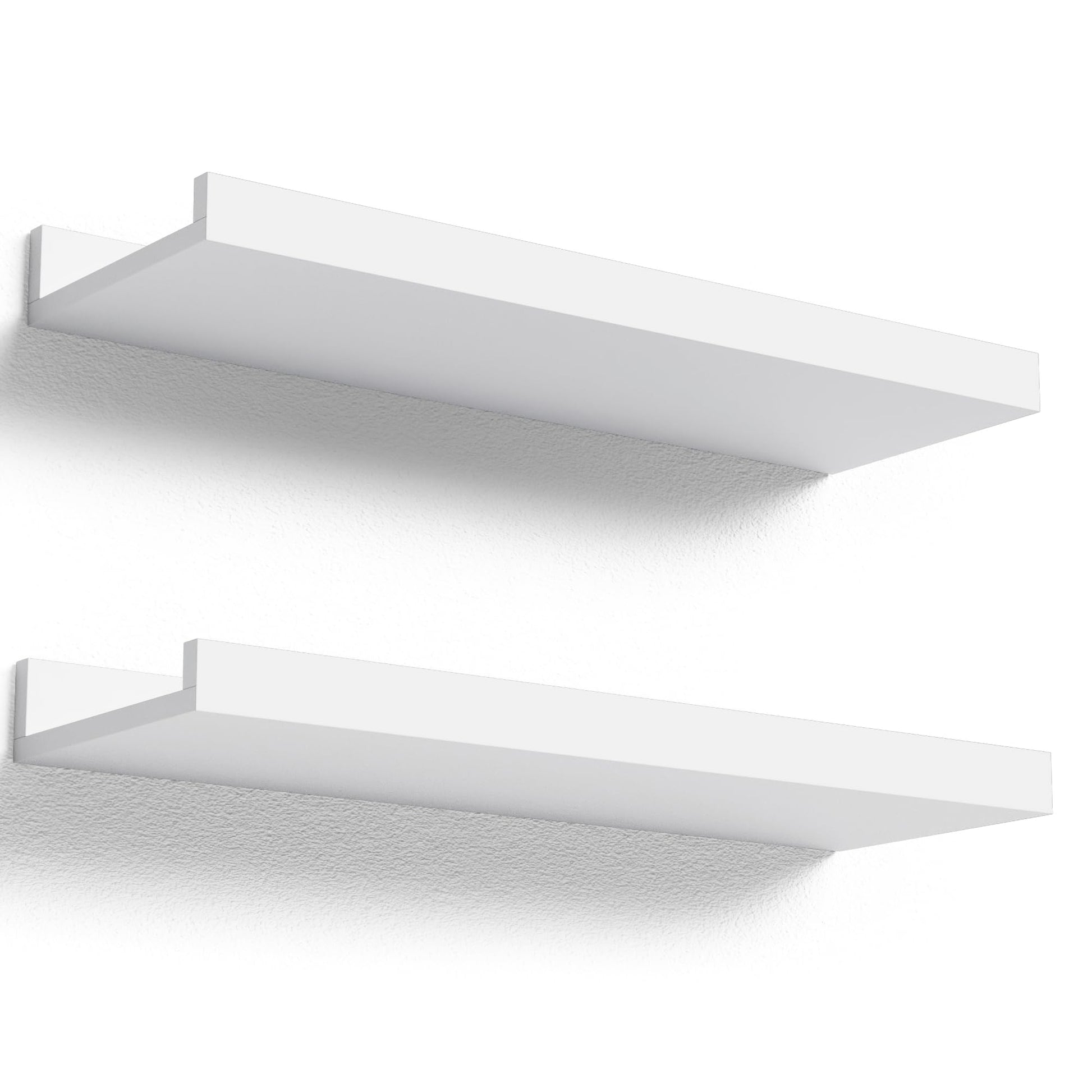 Floating Shelves Wall Mounted Set of 2, Modern White Shelves for Room