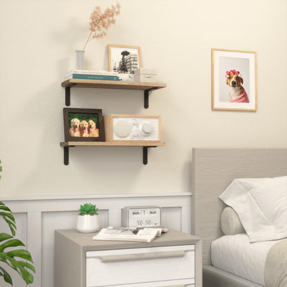 Rustic Wood Shelves Set of 2 - Farmhouse Floating Shelf for Wall Décor