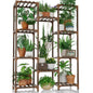 Multiple Plants Pots Wood Flower Stand
