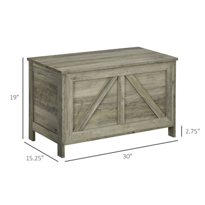 30" Farmhouse Storage Chest - Gray Lift Top Organizer