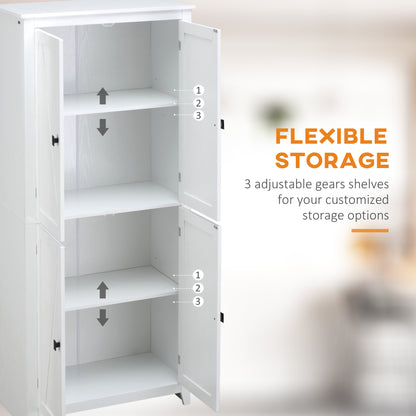 White Kitchen Pantry Cabinet - 72" Freestanding Storage