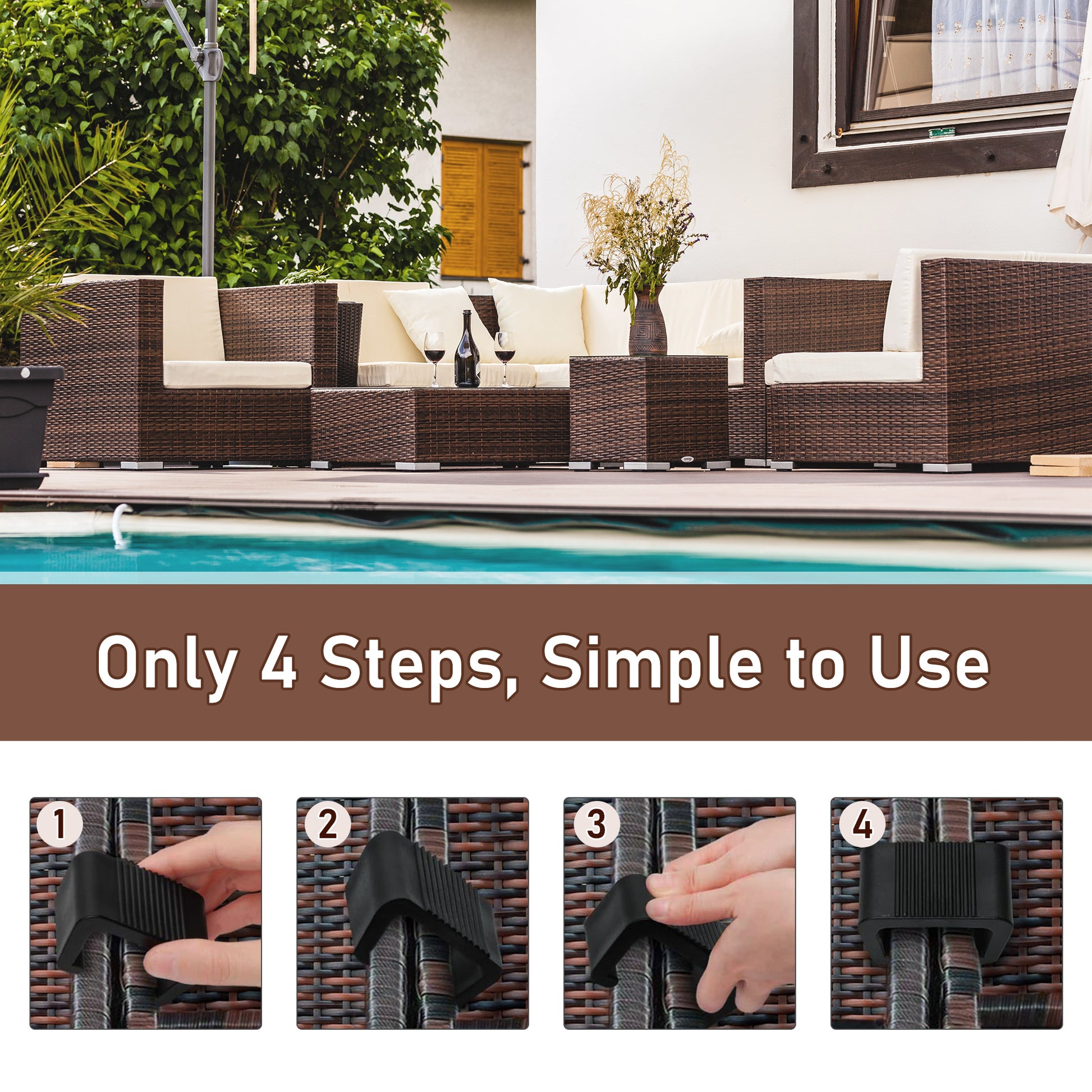 Outdoor Sectional Couch Connectors for Wicker Patio Furniture