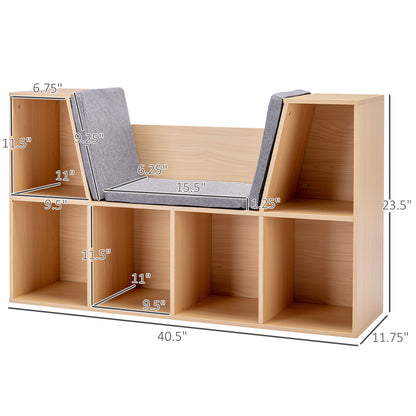 Natural MDF Kids Cube Storage with Reading Nook and Seat