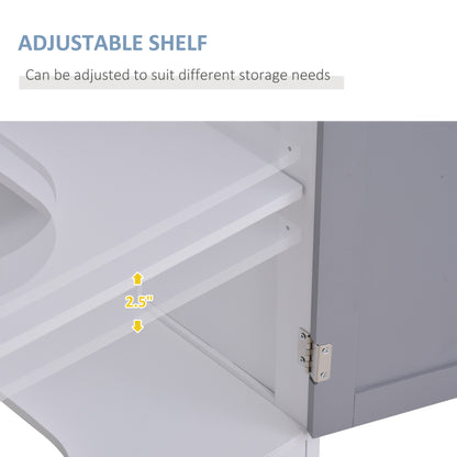 Under Sink Bathroom Cabinet - White+Gray MDF Storage